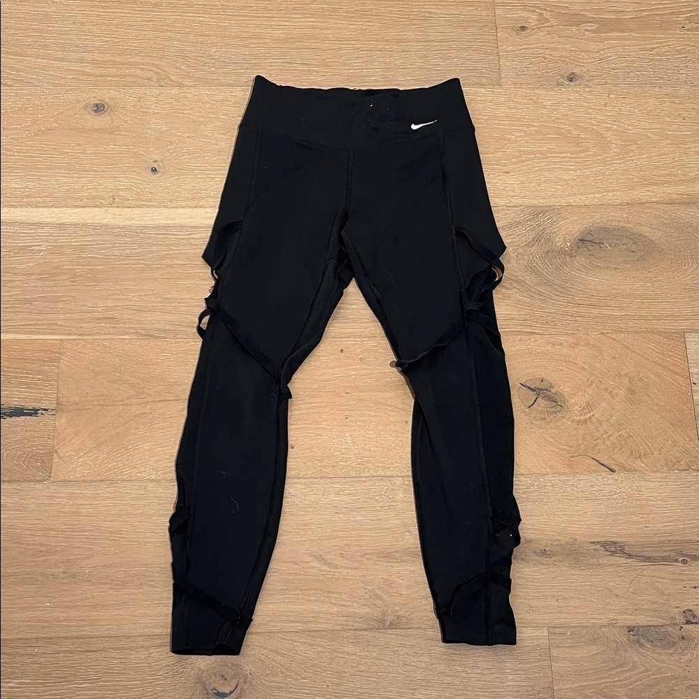 Nike Black Ruffle Detail Leggings - Size S